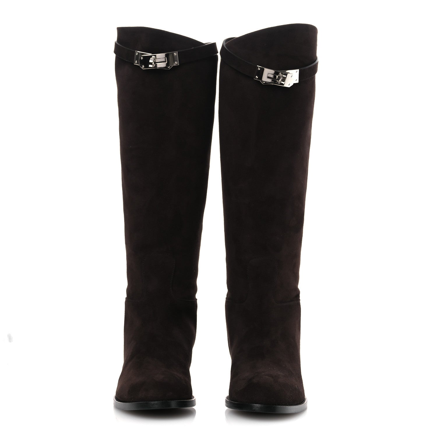 Hermes Suede Kelly Jumping Boots 38 Marron Ebene 3 of 11