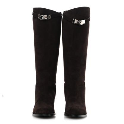 Hermes Suede Kelly Jumping Boots 38 Marron Ebene 3 of 11