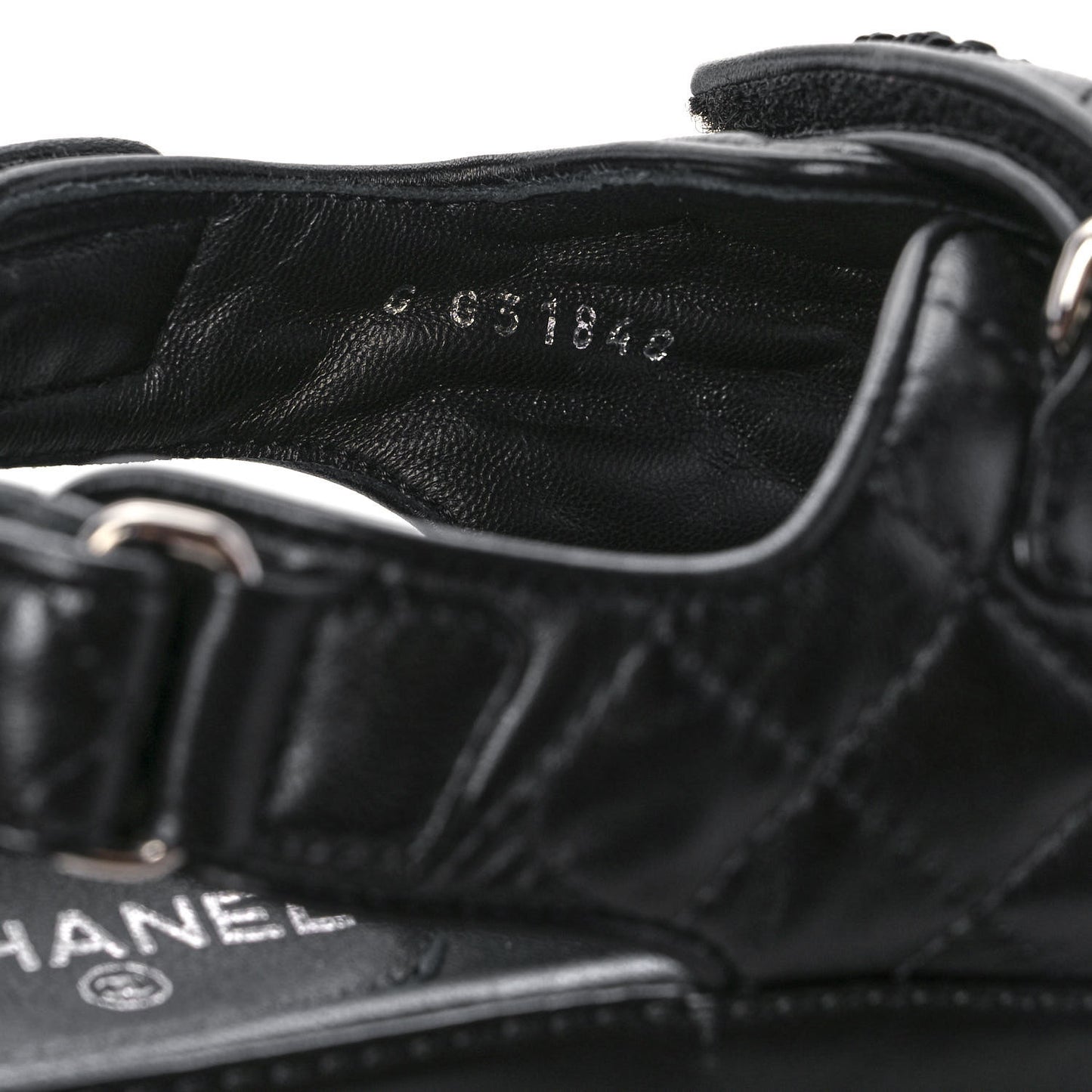 Lambskin Velcro Dad Sandals 38.5 Black