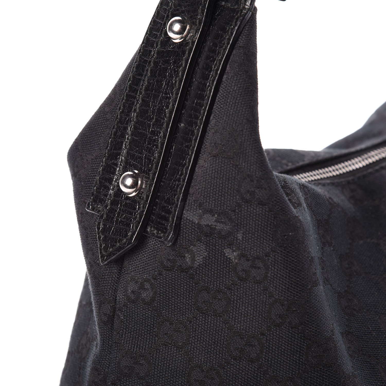 Gucci Monogram Medium Horsebit Chain Hobo Black 10 of 10