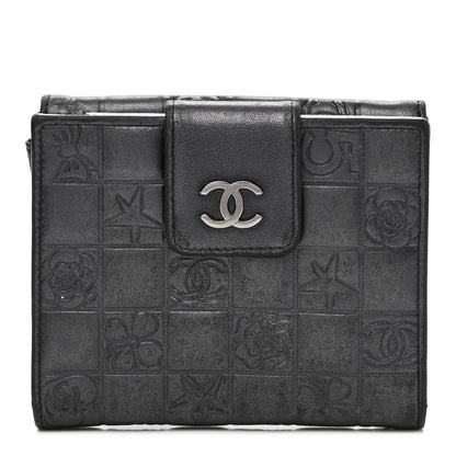 Chanel Metallic Lambskin Precious Symbols French Wallet Dark Silver 1 of 12