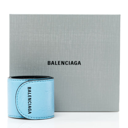 Balenciaga Calfskin Cycle Slap Bracelet Baby Blue Black 5 of 5