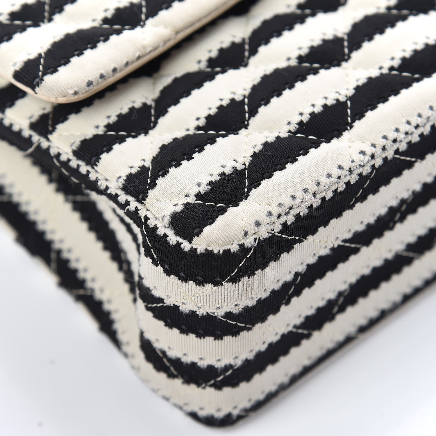 Chanel Jersey Quilted Medium Coco Sailor Flap Black White 18 of 20