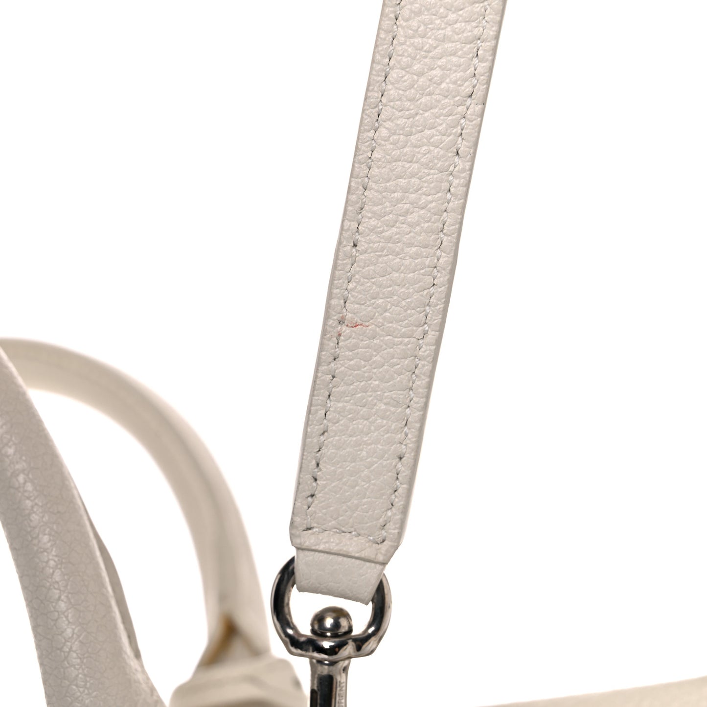 Grained Calfskin Small Rive Gauche White