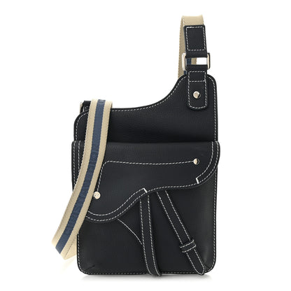 Christian Dior X KAWS Grained Calfskin Saddle Pouch Blue Multicolor 1 of 10