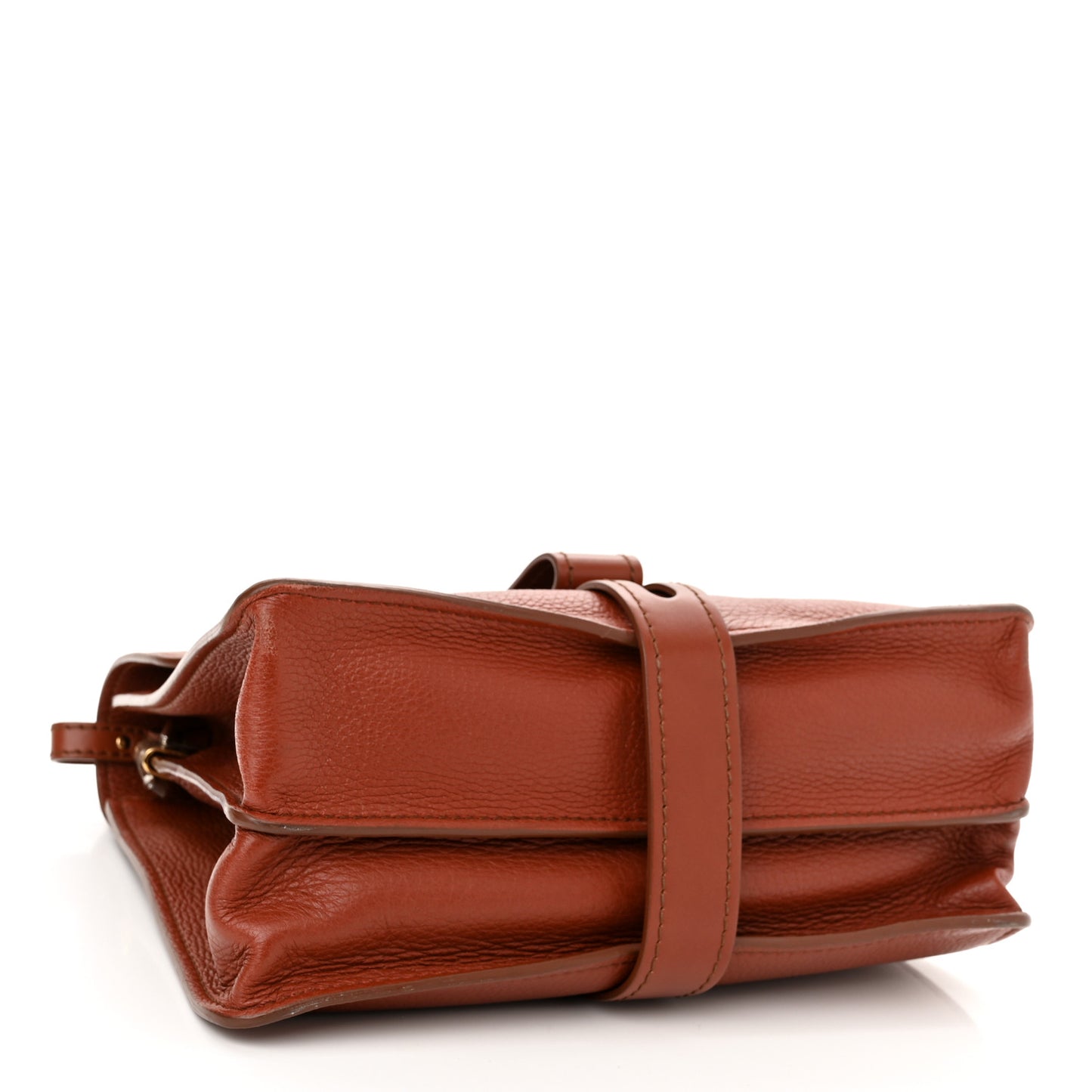 Shiny Grained Calfskin Medium Aby Day Shoulder Bag Sepia Brown