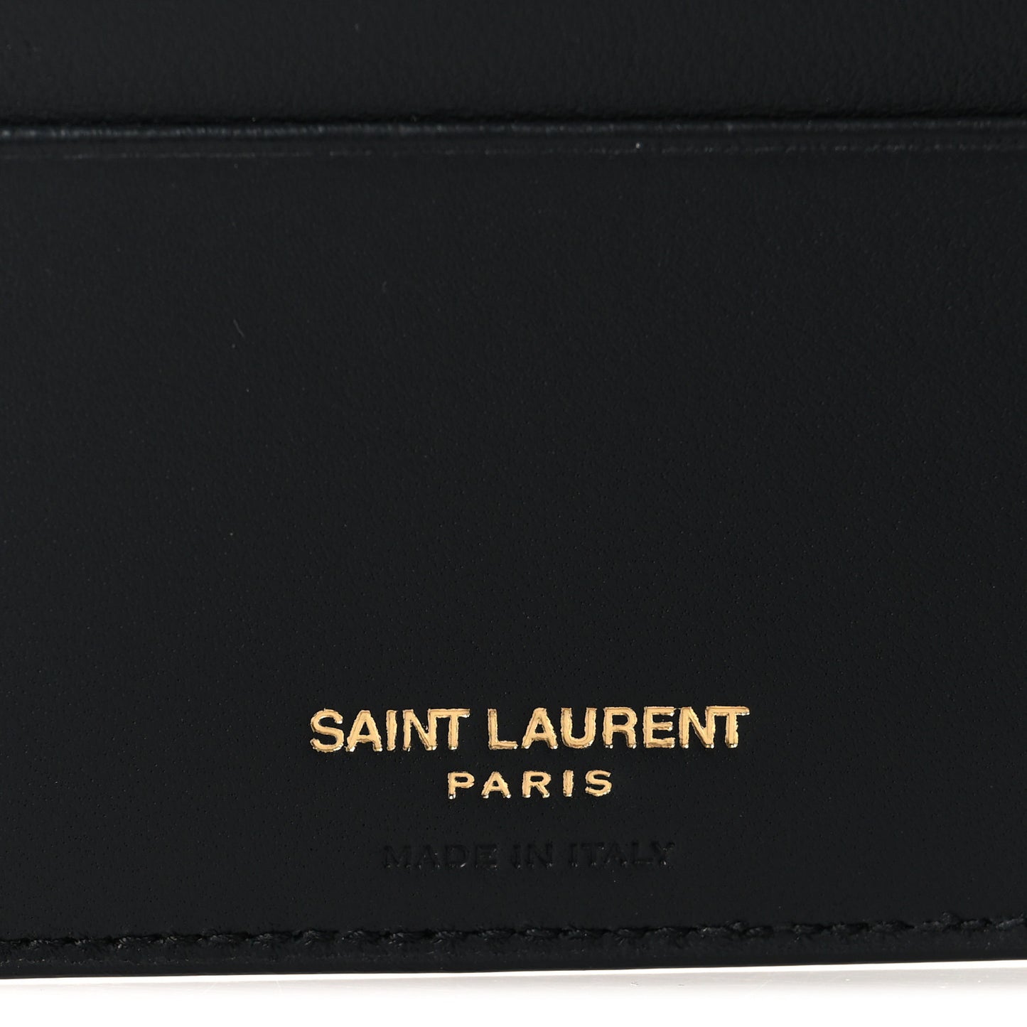 Calfskin Crocodile Embossed Tiny Cassandre East West Wallet Black
