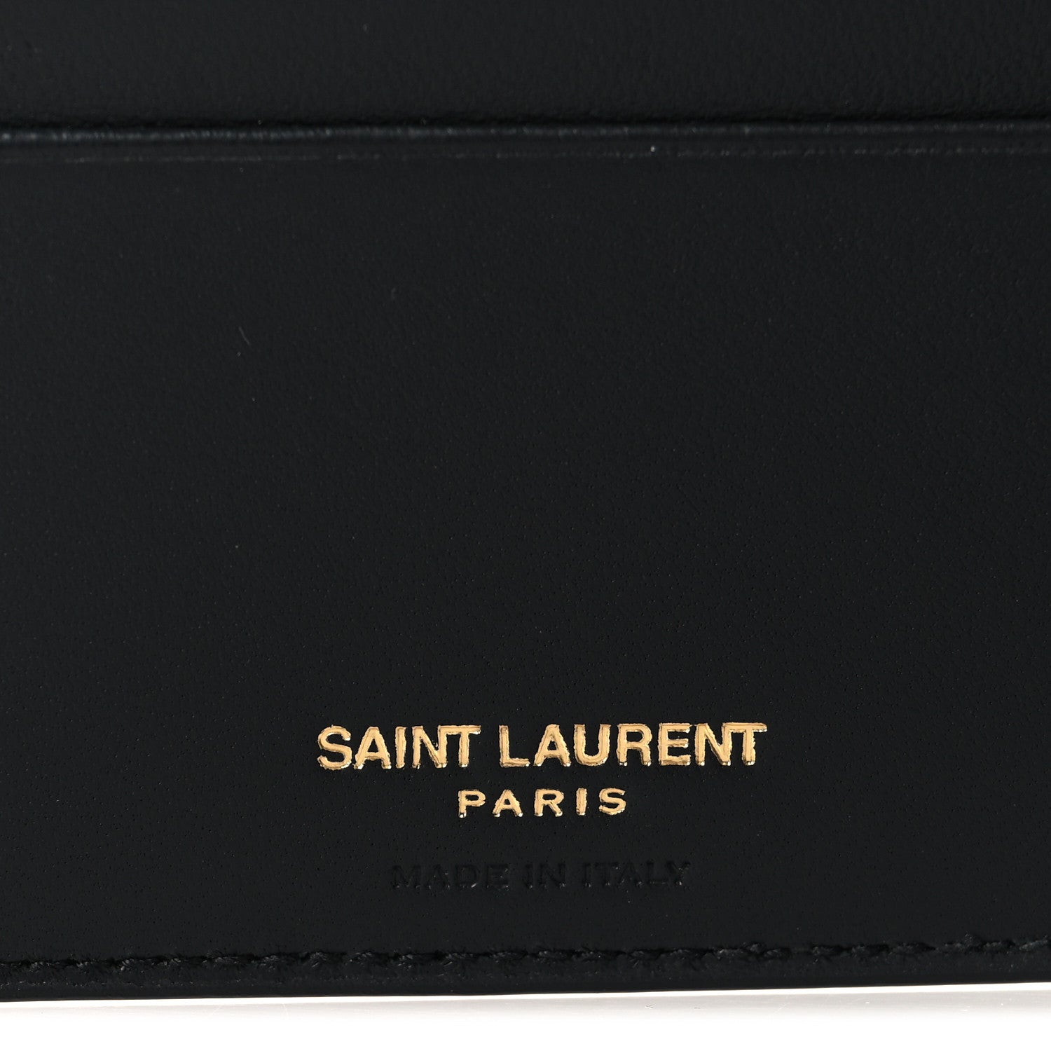 Saint Laurent Calfskin Crocodile Embossed Tiny Cassandre East West Wallet Black 6 of 8
