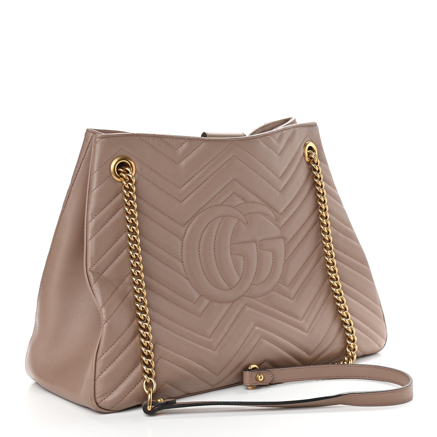 Calfskin Matelasse Medium GG Marmont Shoulder Tote Bag Porcelain Rose