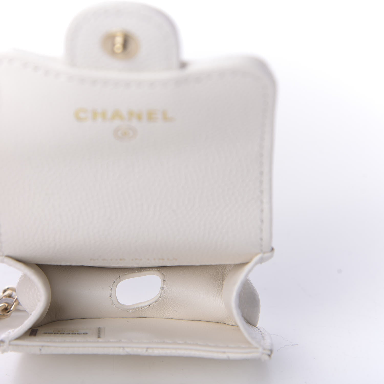 Chanel Caviar Quilted Airpods Pro Case White 5 of 9