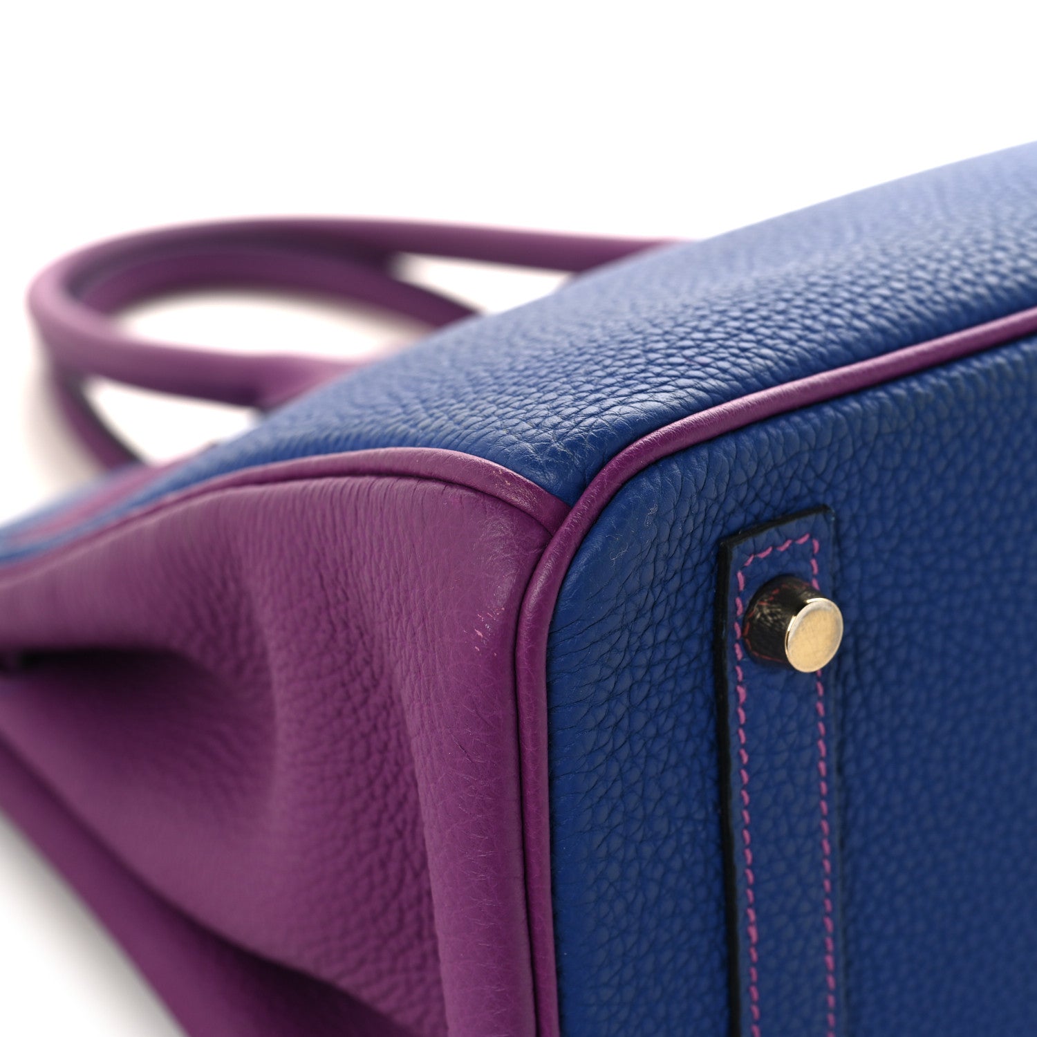 Hermes Togo Horseshoe Birkin 30 Blue Electrique Anemone 11 of 12