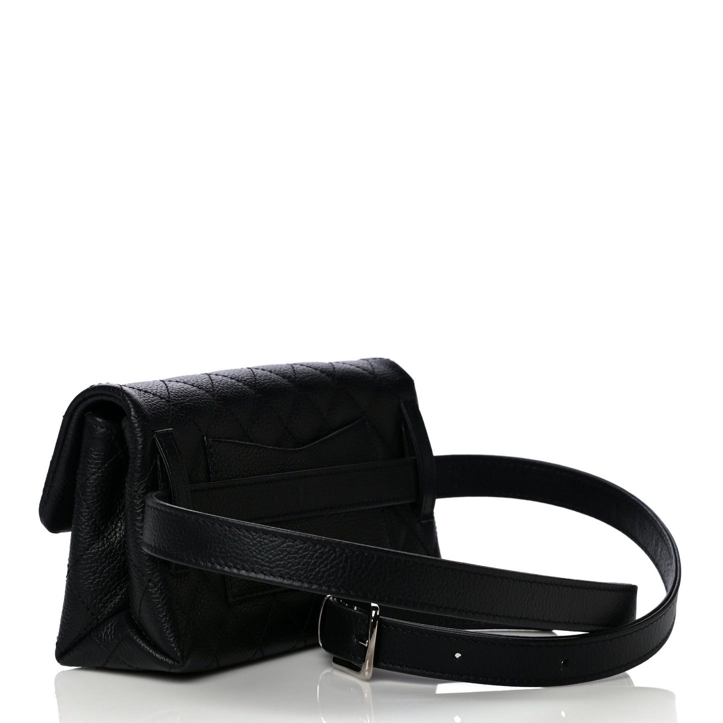 Grained Calfskin Quilted 2.55 Reissue Flap Belt Bag Clutch Black