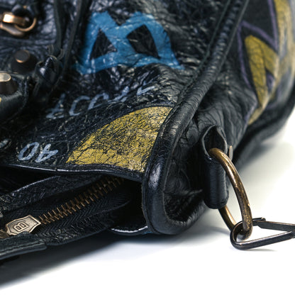 Balenciaga Agneau Graffiti All Over Classic Hardware S City Black Multicolor 10 of 14