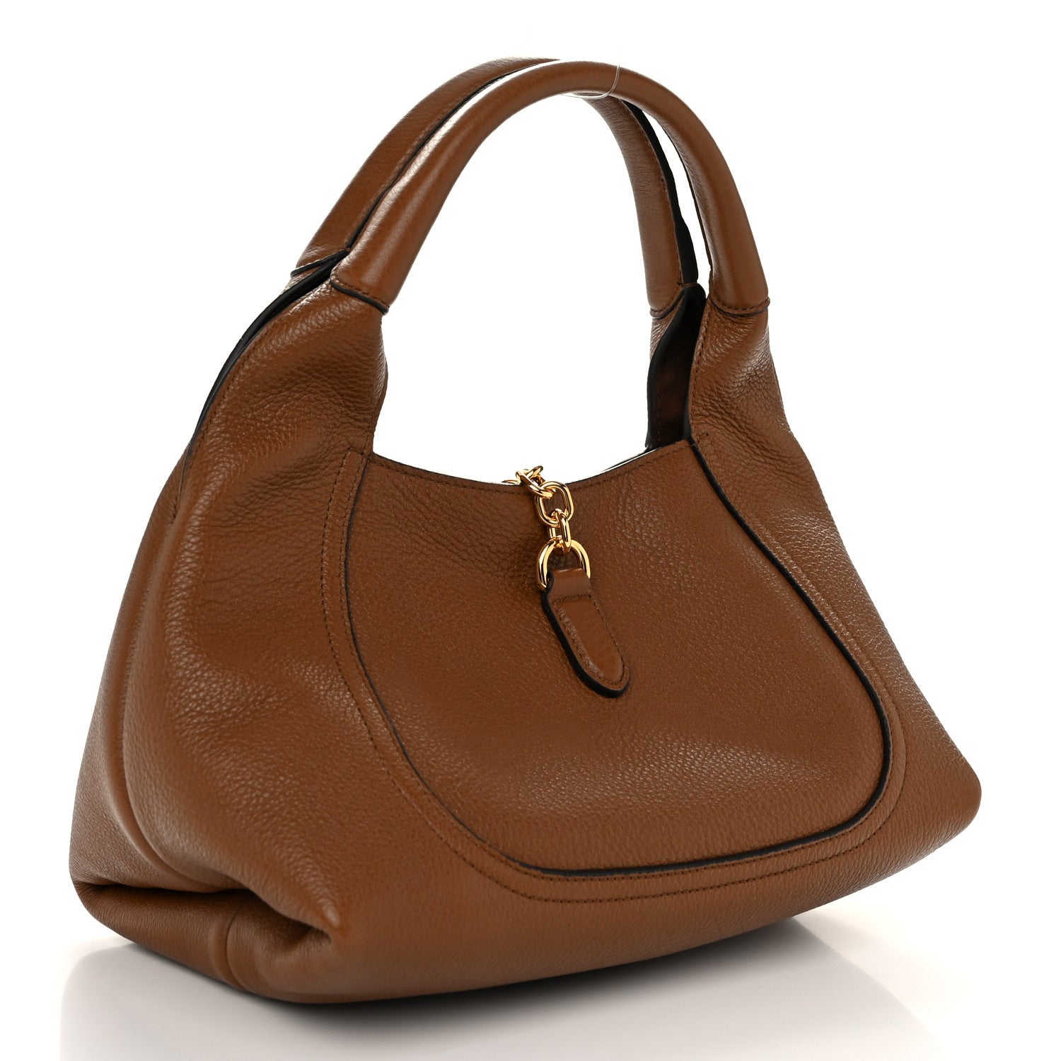 Gucci Grained Calfskin Softbit Maxi Shoulder Bag Brown 3 of 9