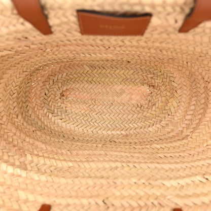 Celine Raffia Calfskin Triomphe Medium Panier Tan 5 of 9