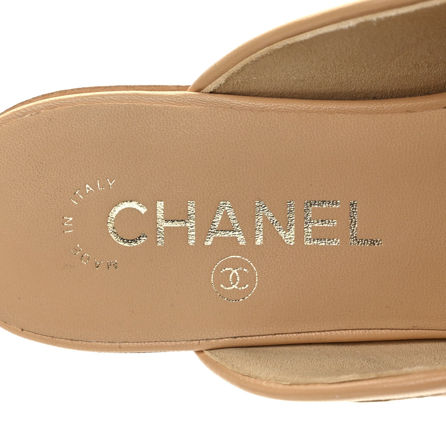 Chanel Lambskin Pearl CC Mules 36.5 Beige 7 of 9