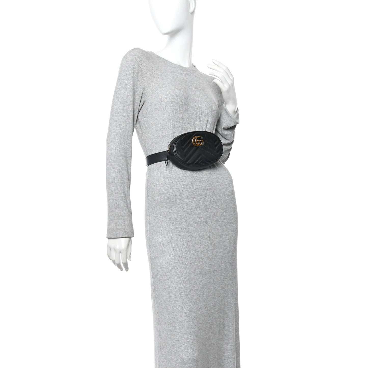 Calfskin Matelasse GG Marmont Belt Bag 85 34 Black