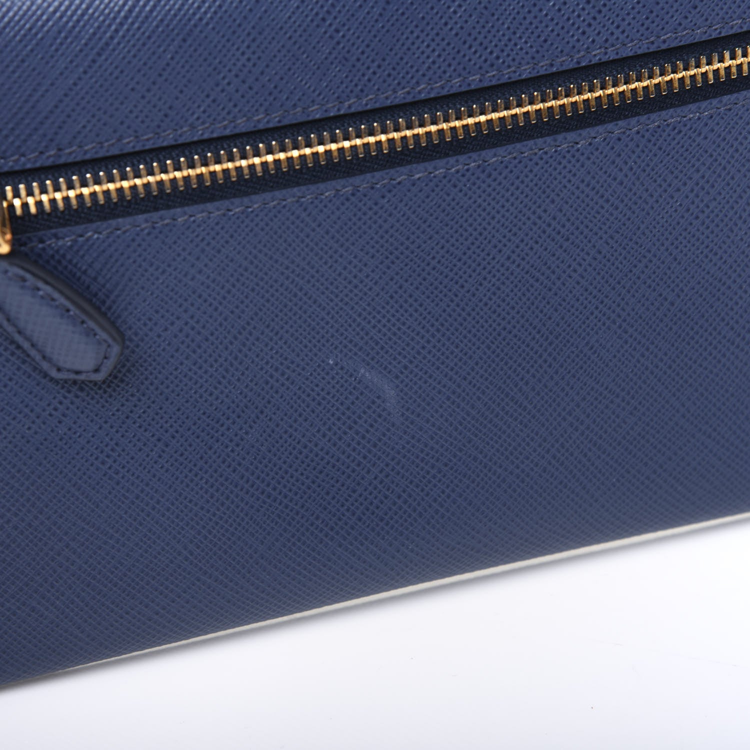 Prada Saffiano City Calf Clutch With Chain Bluette 13 of 15
