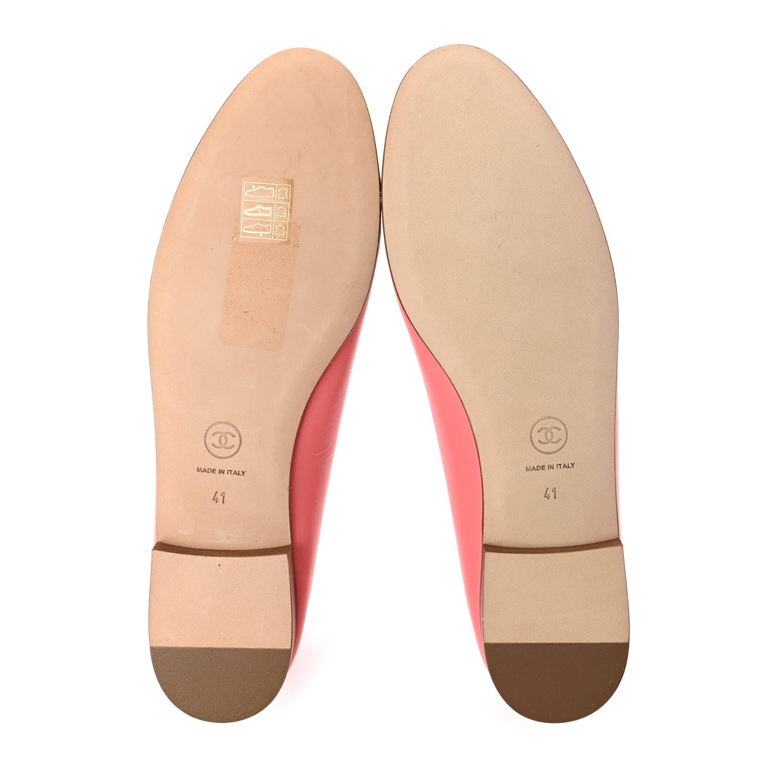 Chanel Goatskin Cap Toe CC Ballerina Flats 41 Pink 5 of 8