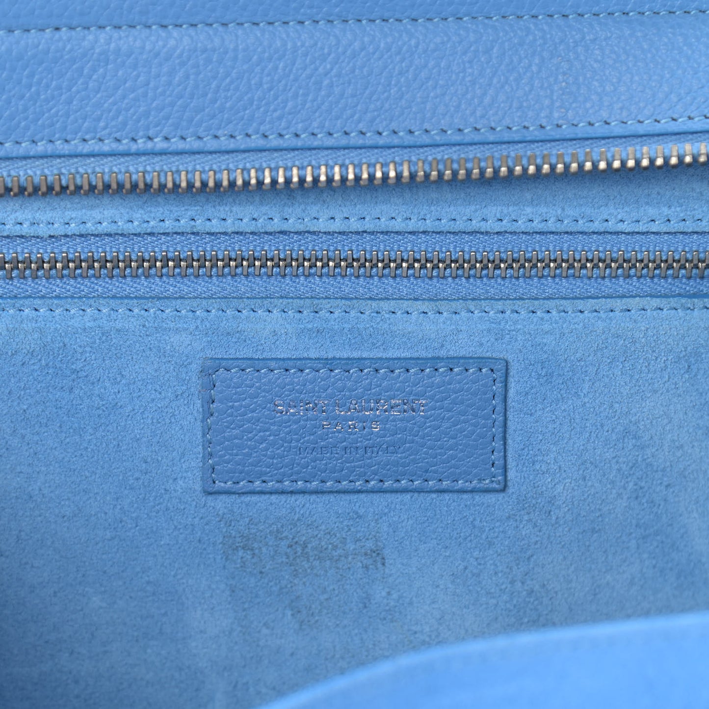 Grained Calfskin Small Rive Gauche Cabas Blue Clair
