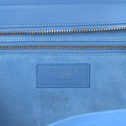 Saint Laurent Grained Calfskin Small Rive Gauche Cabas Blue Clair 6 of 16
