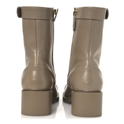 Chanel Shiny Goatskin Cap Toe Short Boots 37.5 Beige 6 of 11