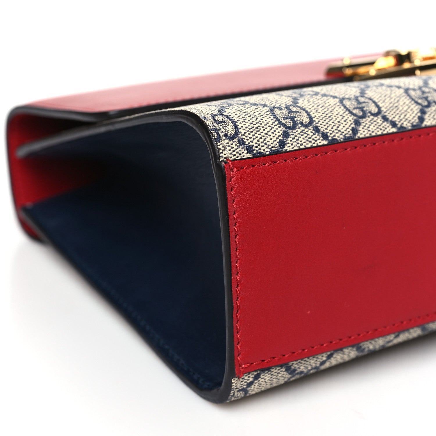 Gucci GG Supreme Monogram Moon Calfskin Medium Padlock Shoulder Bag Beige Blue Hibiscus Red Mystic White 9 of 11