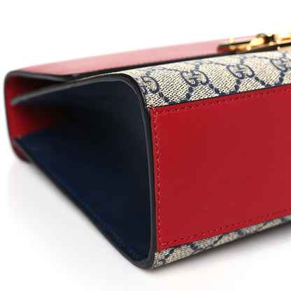 Gucci GG Supreme Monogram Moon Calfskin Medium Padlock Shoulder Bag Beige Blue Hibiscus Red Mystic White 9 of 11