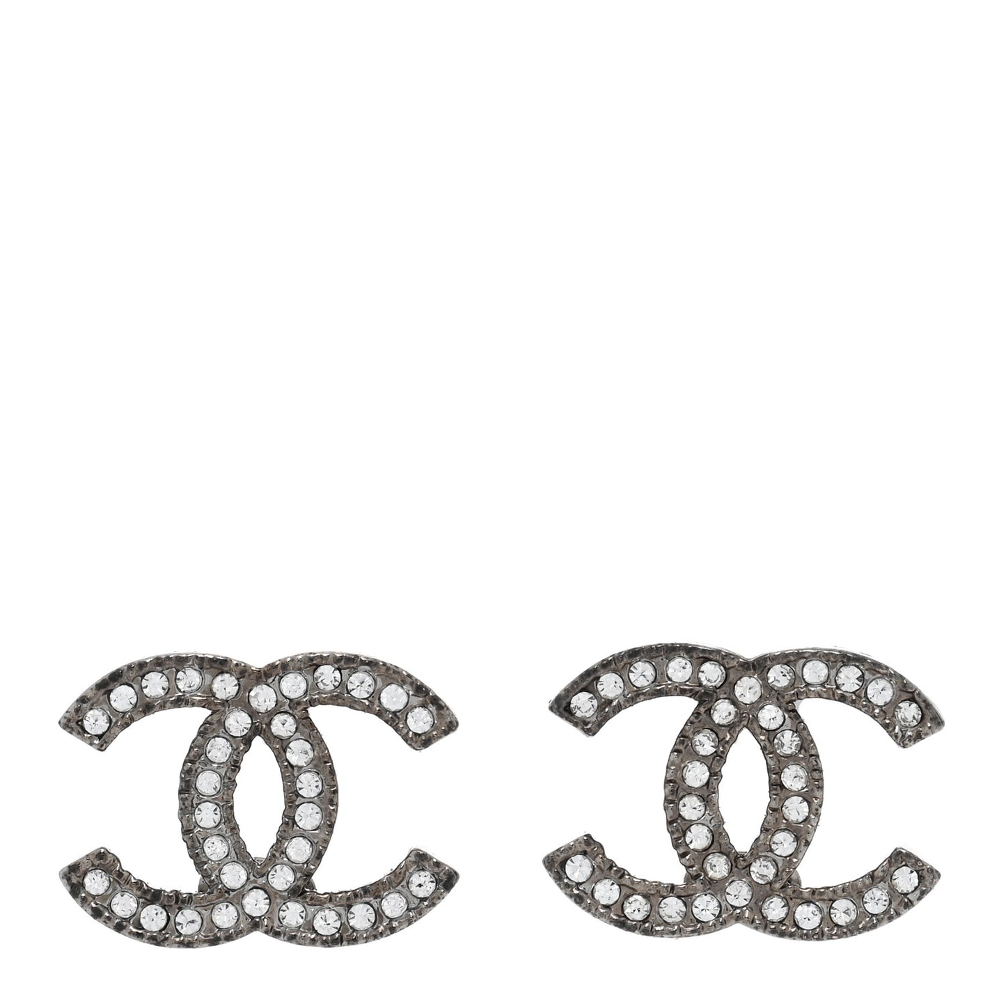 Crystal CC Earrings Silver