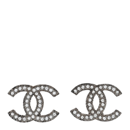 Chanel Crystal CC Earrings Silver 1 of 5