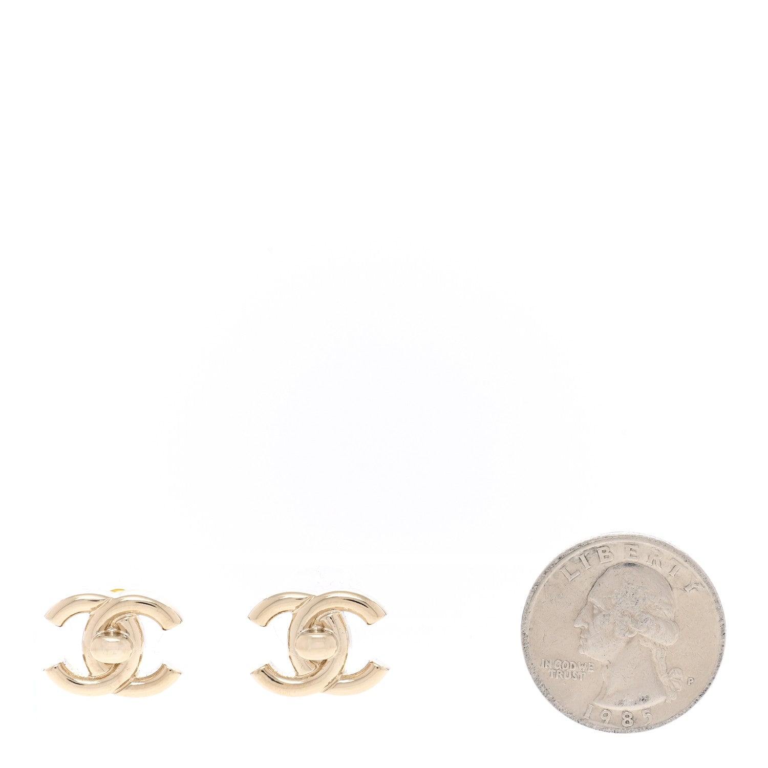 Chanel Metal CC Turnlock Earrings Gold 2 of 5
