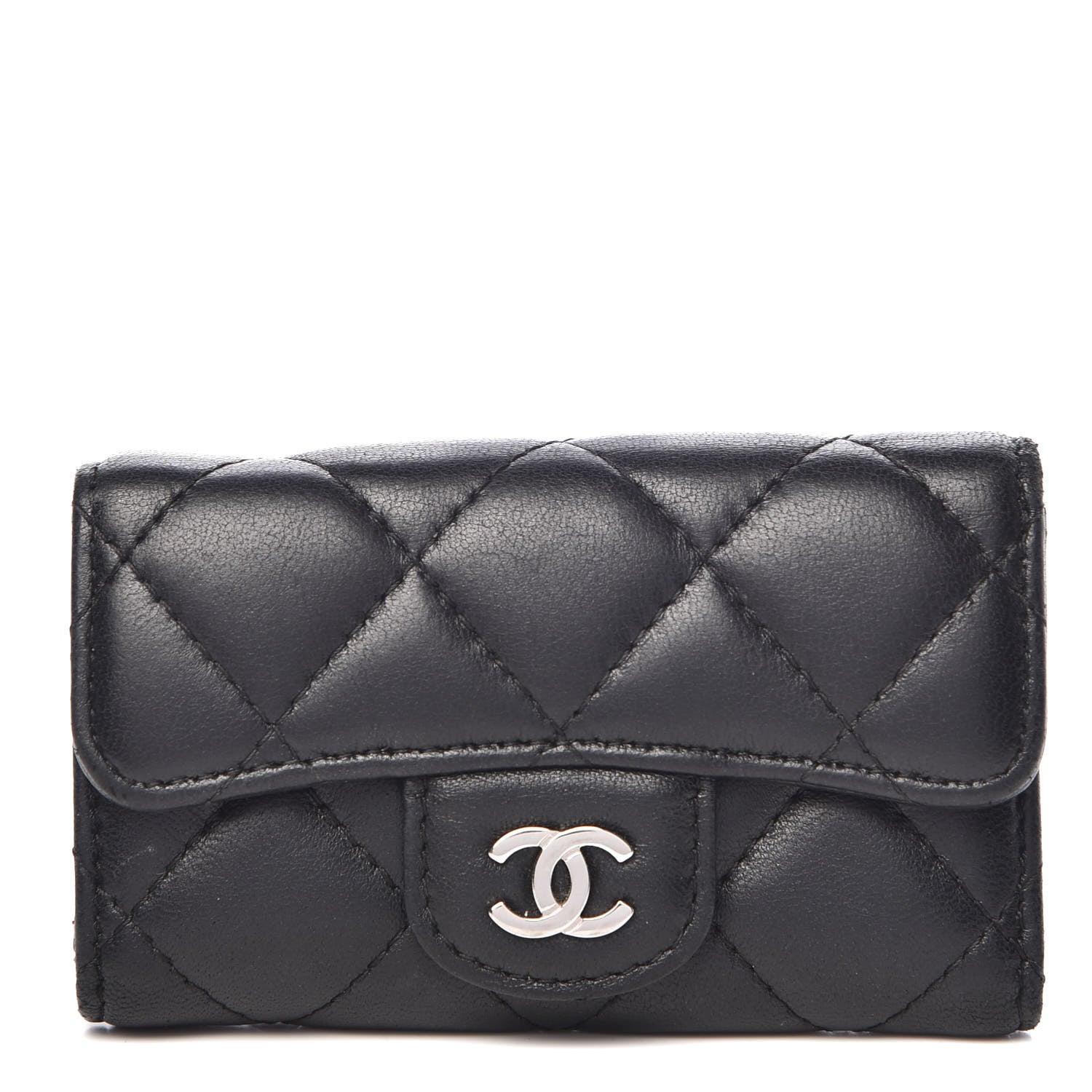 Chanel Lambskin Quilted 6 Key Holder Black 1 of 9