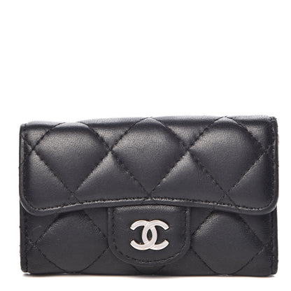 Chanel Lambskin Quilted 6 Key Holder Black 1 of 9