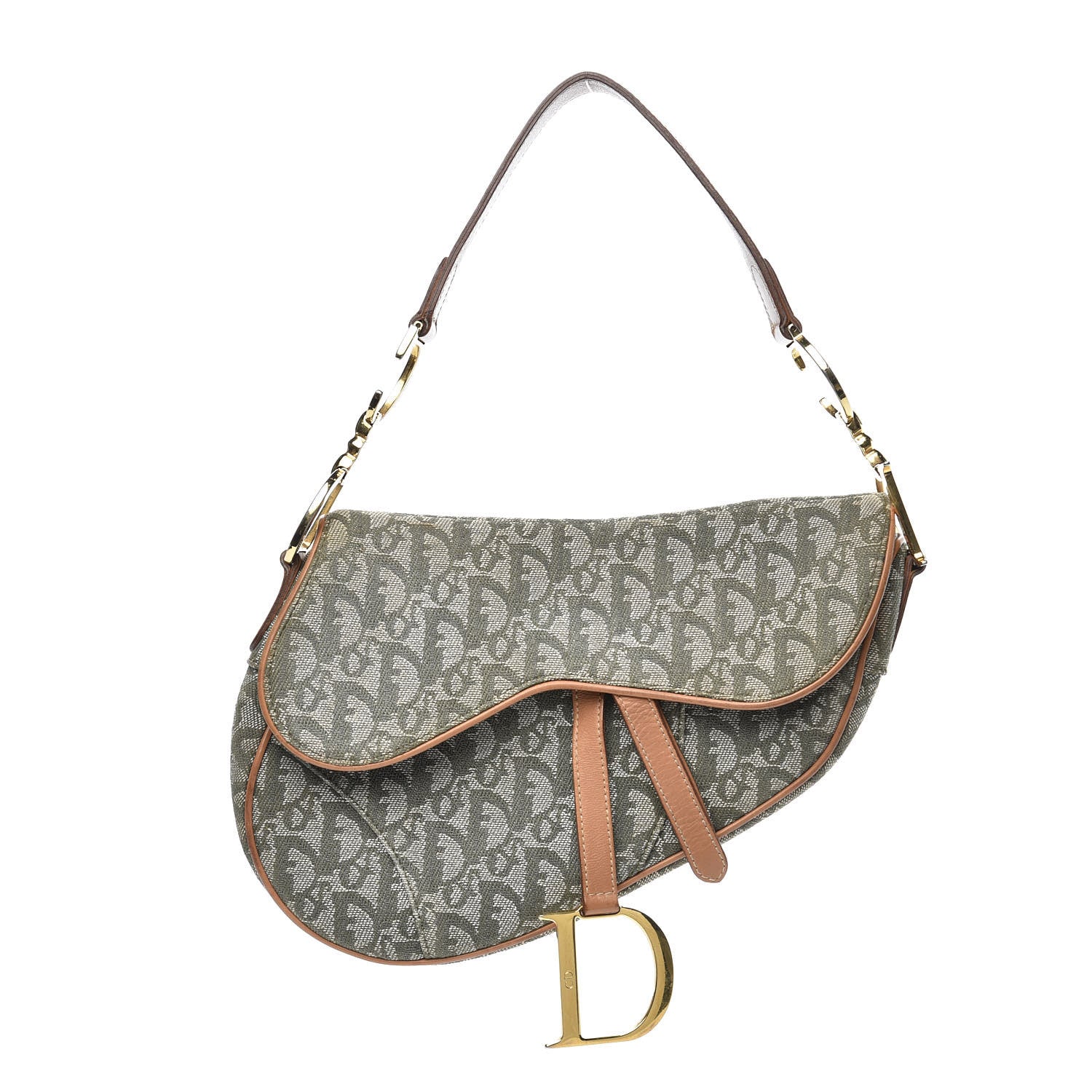 Christian Dior Monogram Saddle Bag Green 1 of 11
