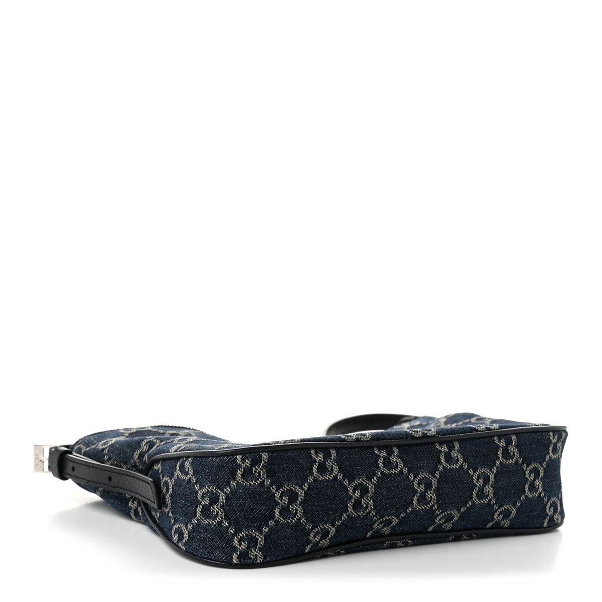 Gucci Washed Denim GG Monogram Lady Lunetta Small Shoulder Bag  Dark Blue 3 of 10