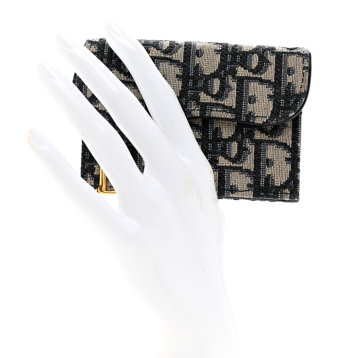 Christian Dior Oblique Saddle Card Holde Blue 2 of 6