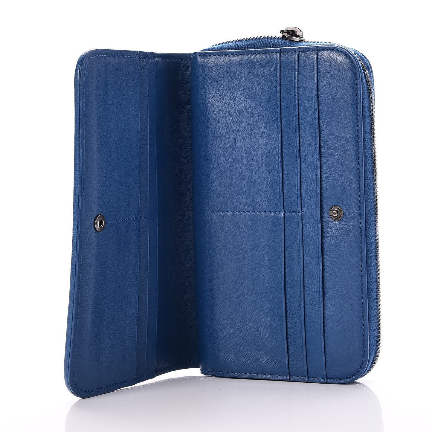 Nappa Intrecciato Zip Around Wallet Electrique