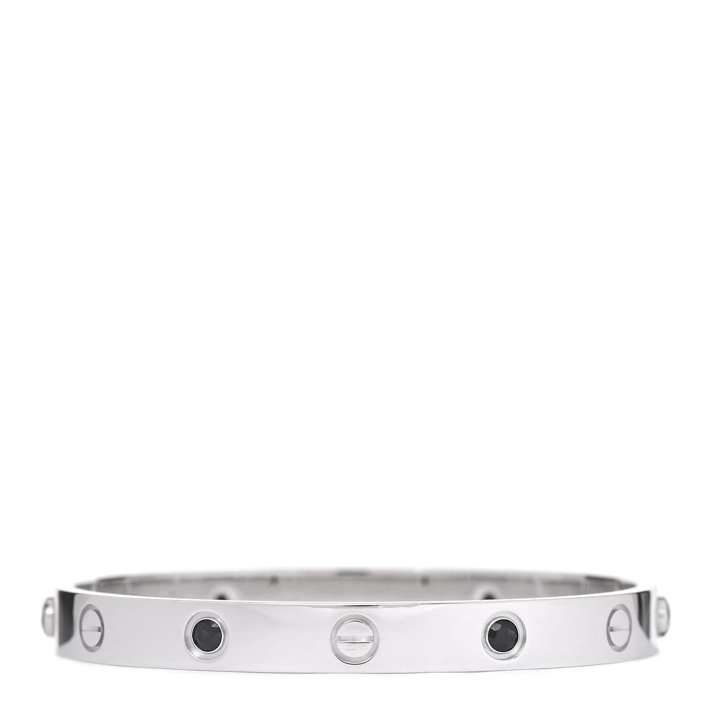 18K White Gold 4 Black Sapphire LOVE Bracelet 16