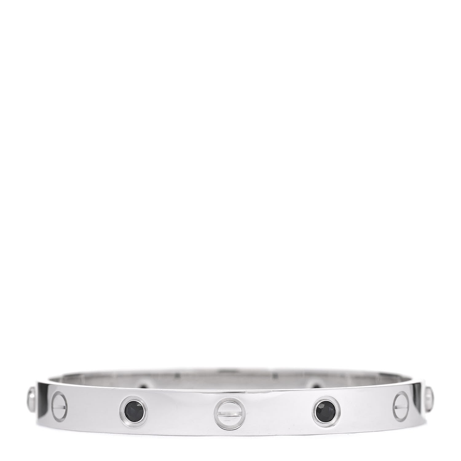 Cartier 18K White Gold 4 Black Sapphire LOVE Bracelet 16 1 of 6
