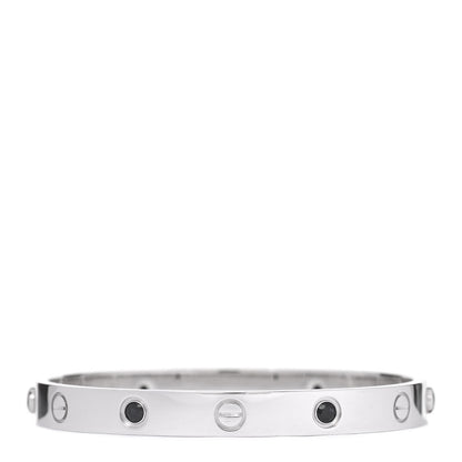 Cartier 18K White Gold 4 Black Sapphire LOVE Bracelet 16 1 of 6