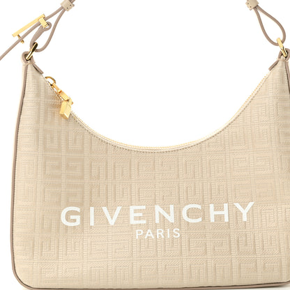 Givenchy Coated Canvas Logo 4G Embossed Small Moon Cut Out Shoulder Bag Natural Beige 8 of 12