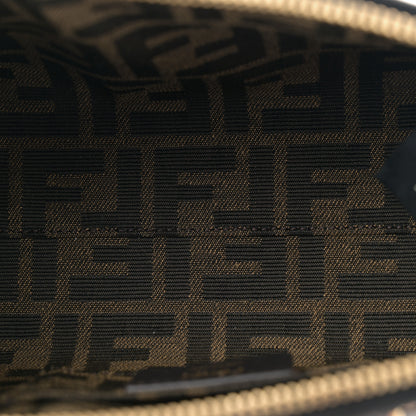 Fendi Raffia Chenille Vitello King Plexiglass Micro FF Mini By The Way Top Handle Boston Bag Naturale Black 4 of 10