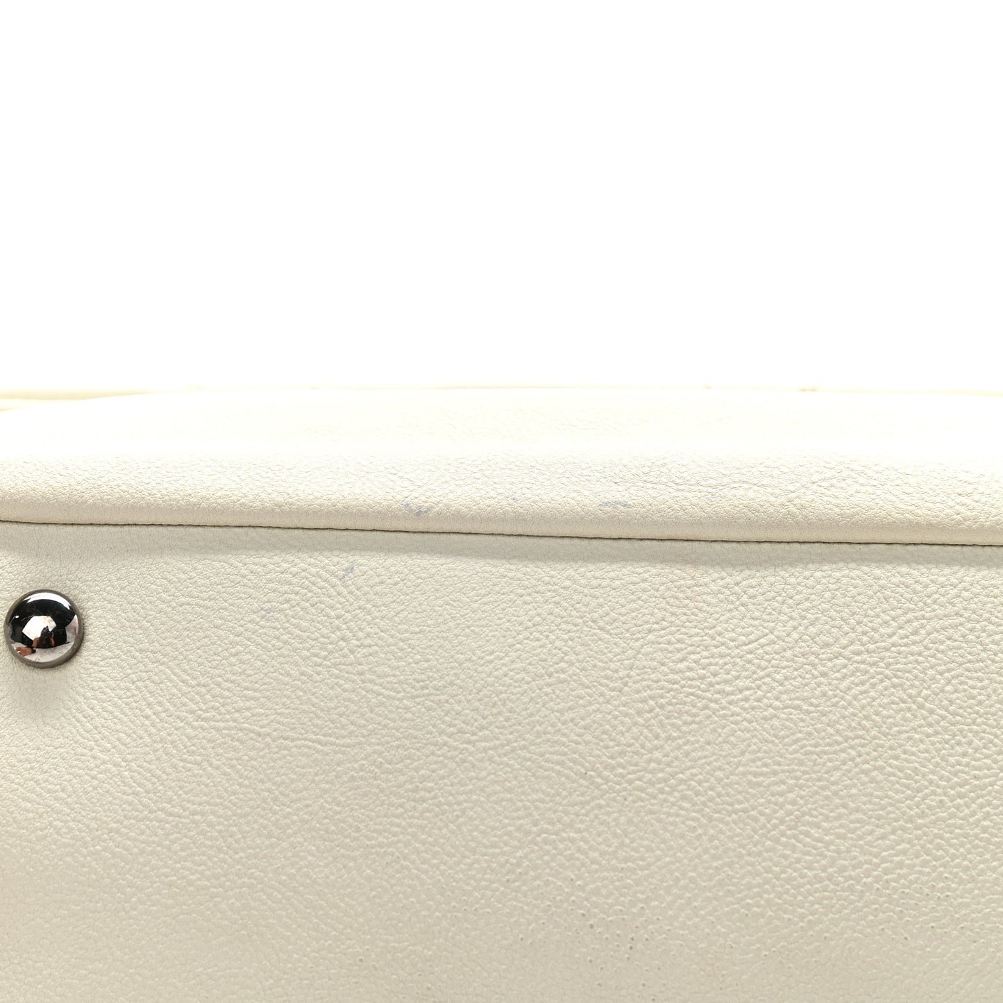 Calfskin Diamond Stitch Accordion Flap White