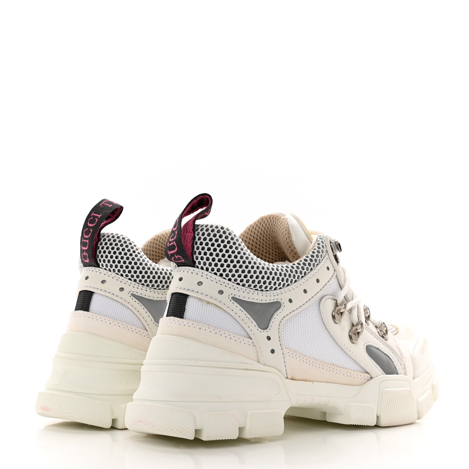 Gucci X SEGA Mesh Calfskin Suede Womens Flashtrek Sneakers 36 Great White 4 of 9