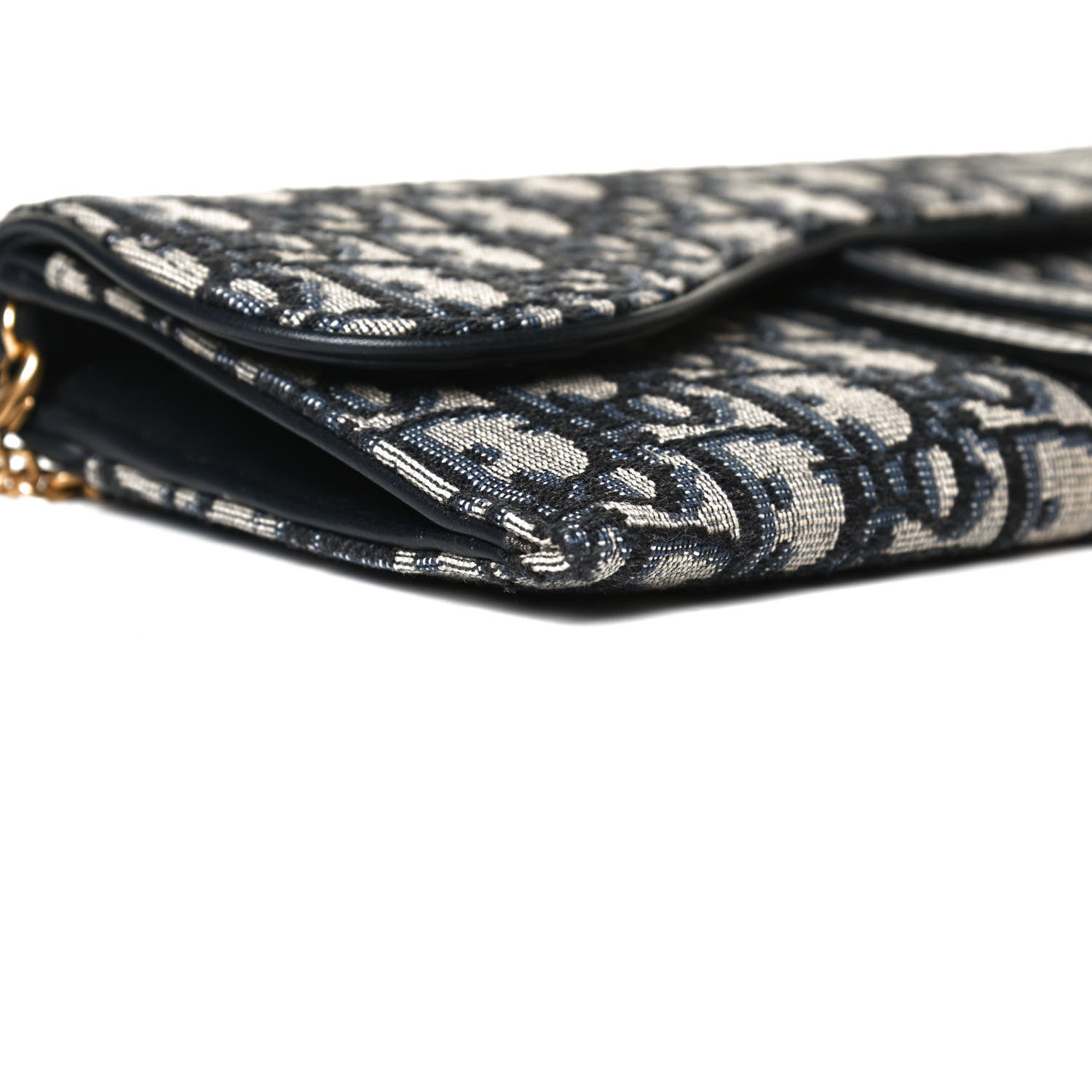 Christian Dior Oblique Saddle Chain Long Wallet Blue 9 of 14