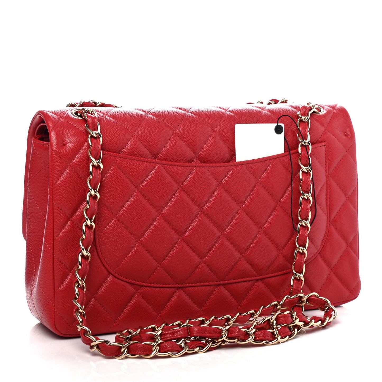 Caviar Quilted Jumbo Double Flap Red