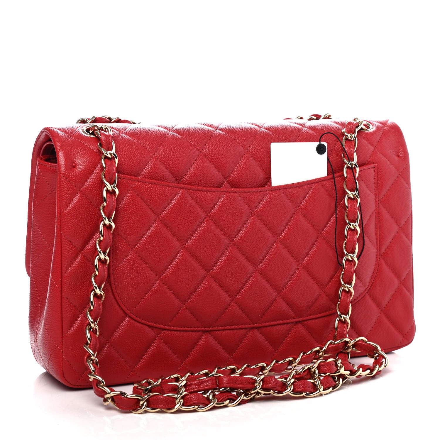 Chanel Caviar Quilted Jumbo Double Flap Red 2 of 4