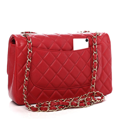 Chanel Caviar Quilted Jumbo Double Flap Red 2 of 4