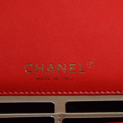 Chanel Lambskin Golden Class Wallet on Chain WOC Red 5 of 7