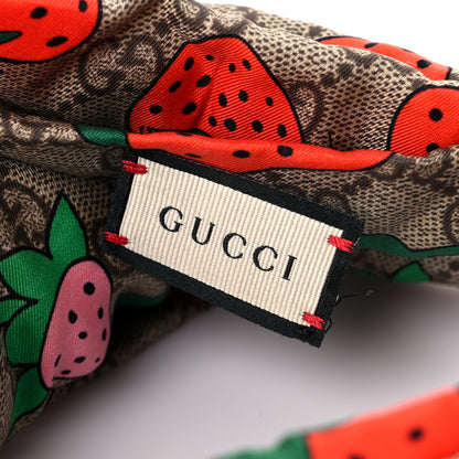 Gucci Silk Monogram Strawberry Print Headband M 3 of 5